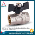 Throw sand processing nickel plating cw167n black handle of double wire inside the brass ball valve